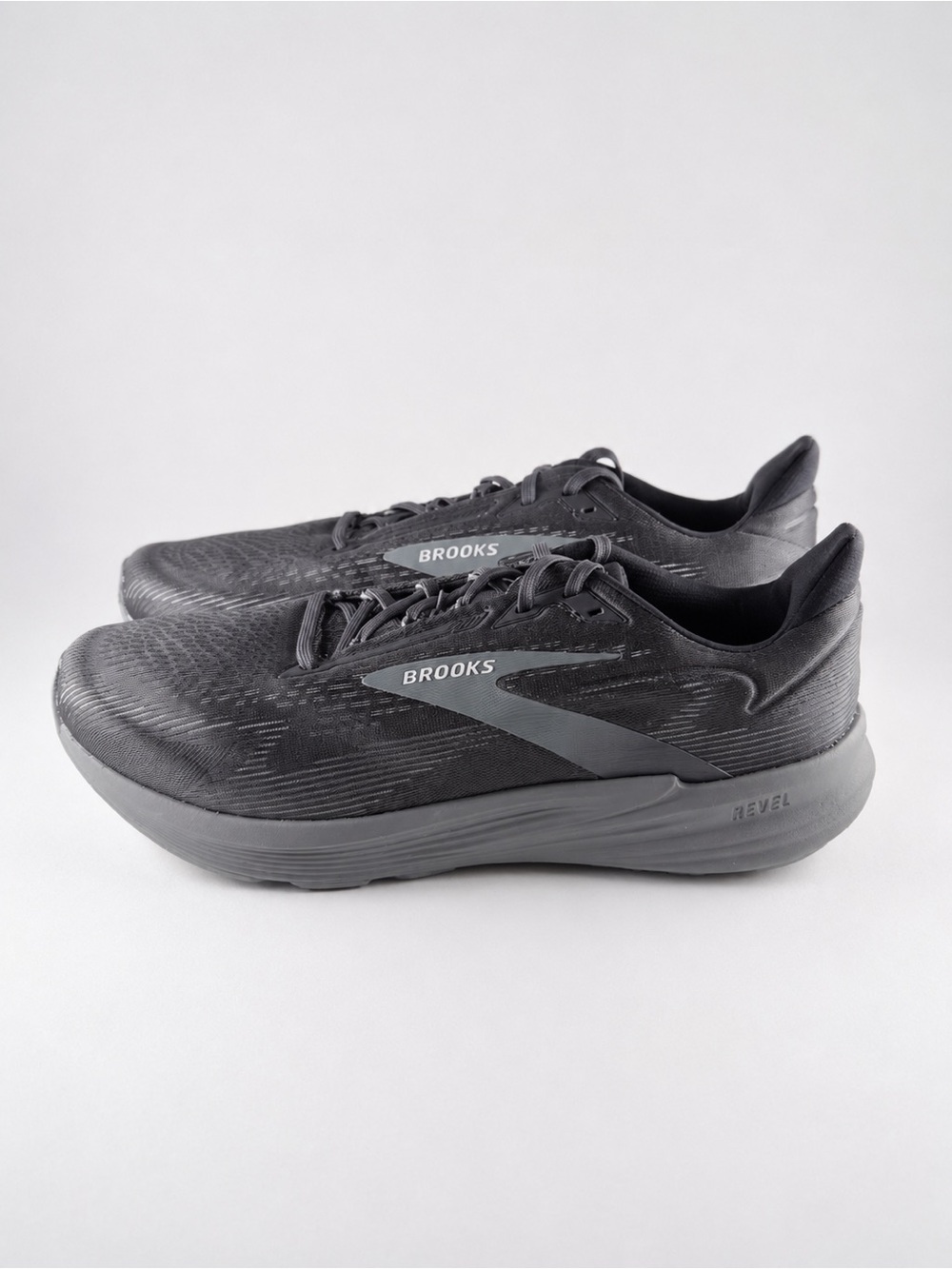 Size 13M Wide- Brooks Revel 8 Primer Blackened Pearl Sneakers